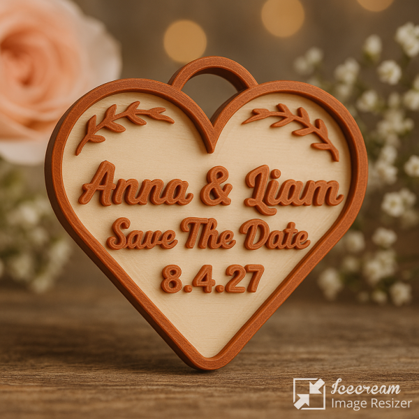 Save The Date Key Tags Square